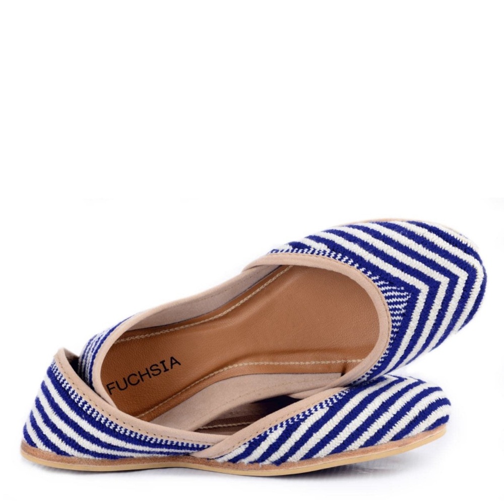 NEW Fuchsia Ballet Flats - Blue Peplum Size 11